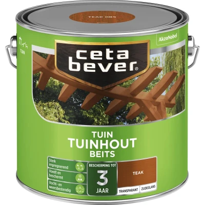 Afbeelding van Ceta Bever Tuinbeits Tuinhout Transparant 085 Teak 2,5 liter Blanke lak &amp; Beits