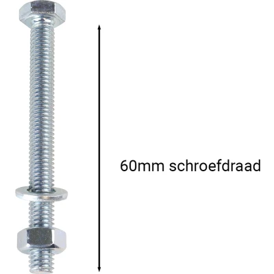 Afbeelding van Tapbouten Verzinkt M6 x 60 mm 200 stuks