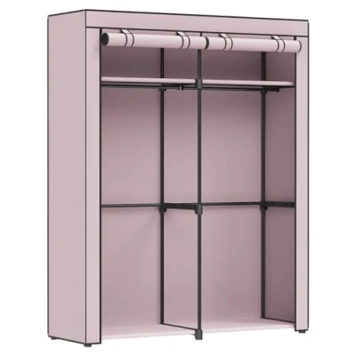 Afbeelding van SONGMICS RYG002P02 Slaapkamerkast met 2 kledingstangen, draagbare stoffen kast, opvouwbaar, voor 140 x 43 174 cm, lavendelpaars