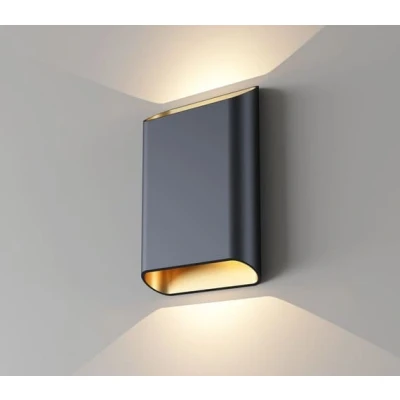 Afbeelding van Artdelight Wandlamp Diaz Zwart Goud Led 2 x 6Watt IP65