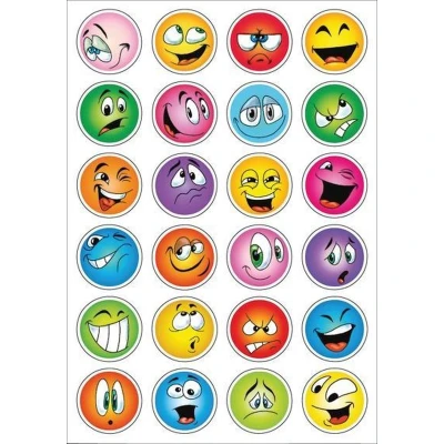 Afbeelding van Haza Original Stickers Smiley 48 Stuks Multicolor