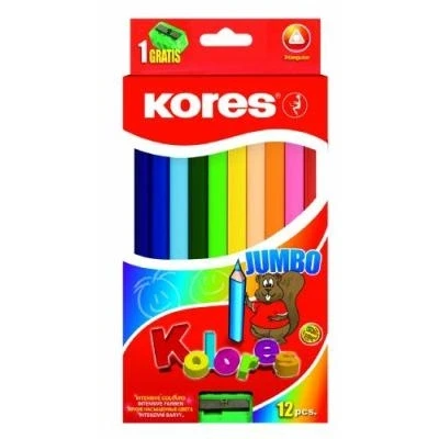 Image de Kores crayons de couleur jumbo, tui 12, en carton bb93512
