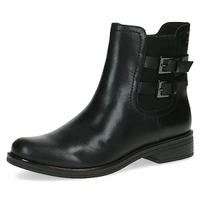 Afbeelding van CAPRICE 9 25309 41 platte enkellaarsjes met veters voor dames, Nappa zwart