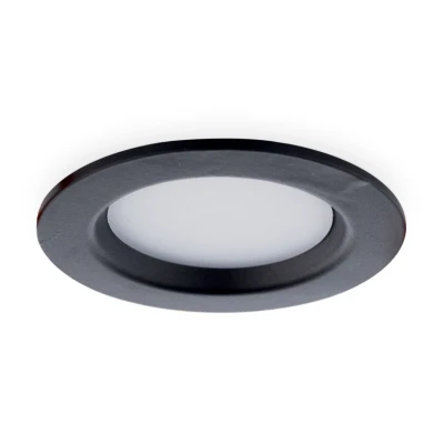 Afbeelding van LED Paneel Plafondlamp 9W, Rond 12cm, Warm Wit, Inbouw, Zwart