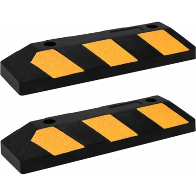 Afbeelding van Parkeerblokken reflecterend 2 st 56x15x10 cm rubber