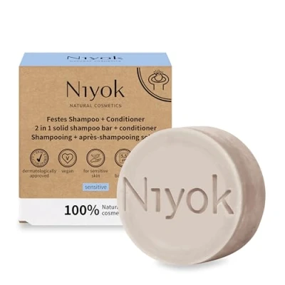 Afbeelding van Niyok Sensitive 2 in 1 Shampoo Conditioner Bar 80G Vegan Haircare