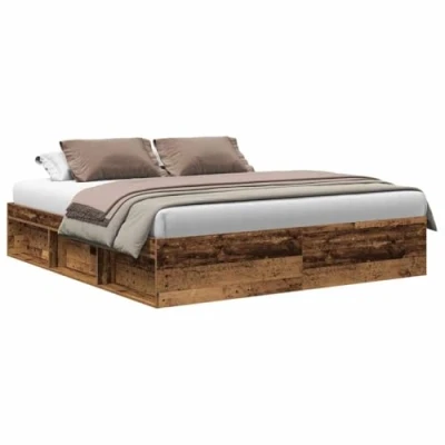 Afbeelding van vidaXL Bedframe zonder matras 180x200 cm bewerkt hout oud