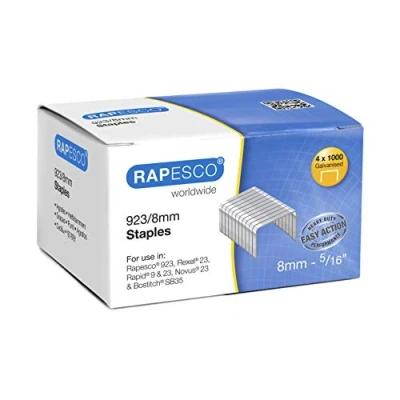 Afbeelding van Rapesco S92308Z3 nietjes van verzinkt staal, 923/8 mm, type 23, 4000 stuks