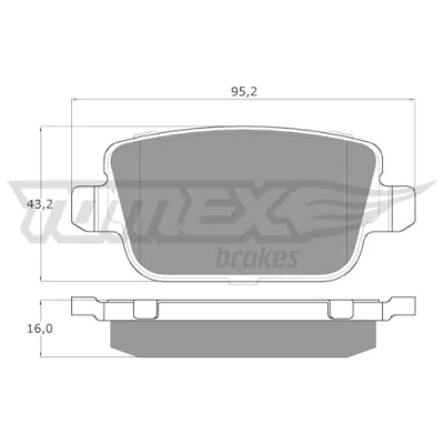 Afbeelding van TOMEX brakes TX 14 48 Remblokkenset Achteras FORD: S Max Mk1, Focus 2, Galaxy Mk2 MPV, VOLVO: V70 3, S80 II, LAND ROVER: Freelander 2 Off Road