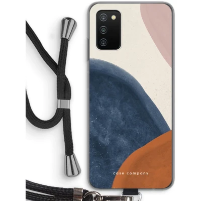 Afbeelding van Case Company® hoesje met Koord geschikt voor Samsung Galaxy A03S Geo #1 Telefoonhoesje Zwart Bescherming aan alle Kanten en Over de Schermrand