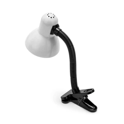 Afbeelding van Bureaulamp met klem, fitting voor E27, led compatibel, flexibele arm, kabel en schakelaar, metaal, kinderkamer, kantoor, nachtkastje