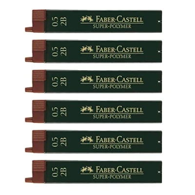 Afbeelding van Faber Castell 205027 Super Polymeer fijne vullingen, 6 stuks, elk 12 0,5 mm, hardheid 2B
