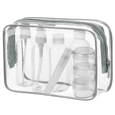 Afbeelding van MOCOCITO Toilettas, reisfles, reisset, toilettas voor vliegtuig, reisset grijs.