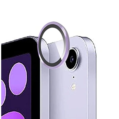 Afbeelding van GIOPUEY Volledige bescherming voor de achtercamera, compatibel met iPad Mini 6/Mini 7 2024, [dubbele bescherming] metaal + gehard glas, glas camera paars