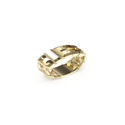 Afbeelding van Guess Vegas Ring goldcoloured, Heren, Maat: 66, Gold coloured