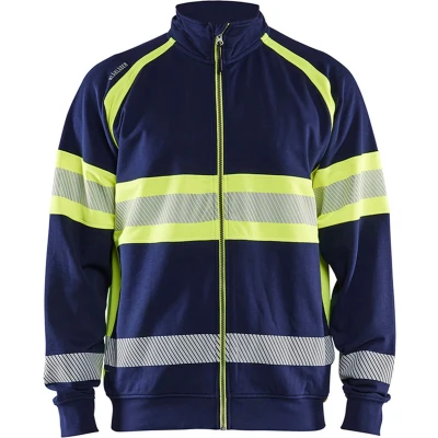Afbeelding van Blaklader High Vis sweater 3551 1158 Marine/High Geel L