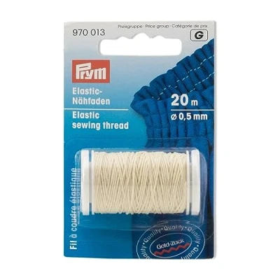 Afbeelding van Prym PRYM_970013 1 elastisch naaigaren, 0,5 mm, natuurlijk wit