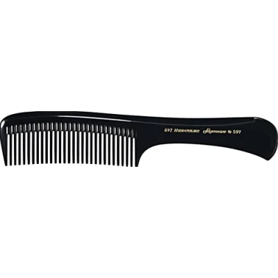 Afbeelding van Hercules Handvatkam 697/597 zwart 9inch Haibu by Kapperskorting.com