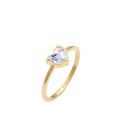Afbeelding van Elli Ring Dames hart verloving met kristal in 925 sterling zilver