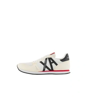 Afbeelding van Armani Exchange Micro Suede Multicolor Sneakers voor heren, Wit.