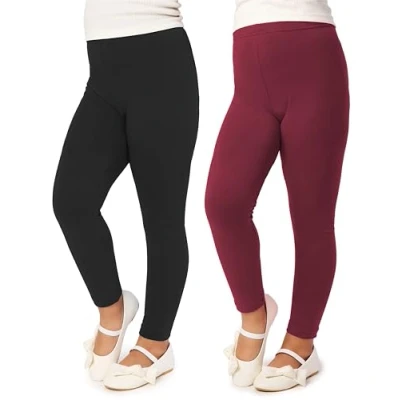 Afbeelding van Merry Style Leggings panty lange broek sportkleding meisjes MS10 130, zwart/bordeauxrood (2 stuks)