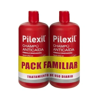 Afbeelding van PILEXIL Shampooing anti chute Pack de 2 x 900 ml, traitement à usage fréquent, freine la perte cheveux, normalise votre cycle, grande efficacité, pour hommes et femmes