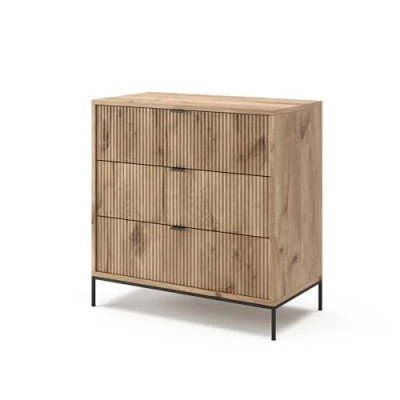 Afbeelding van Vicco Eliza Viking Oak Commode 80 x 81,2 cm met 3 laden