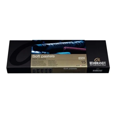 Afbeelding van Soft pastel set heel 15 donkere kleuren softpastels pastelkrijt