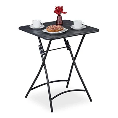 Afbeelding van Relaxdays tuintafel inklapbaar metalen klaptafel balkontafel vierkant weerbestendig