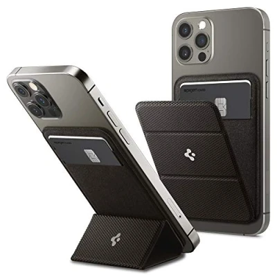 Afbeelding van Spigen Card Holder Smart Fold Wallet iPhone 12 / 13 Series (donkergrijs)