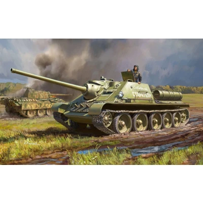Afbeelding van 1:72 Zvezda 5062 Soviet Tank Destroyer SU 85 Plastic Modelbouwpakket