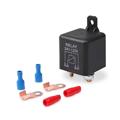 Afbeelding van Ehdis Relais, 24 V, 120 A, 4 pinnen met 2 voetprint + terminal, koppeling voor auto , zware voertuigen, vrachtwagen, graafmachine, bestelwagen, boot