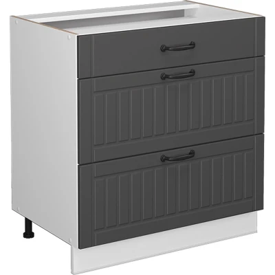 Afbeelding van Vicco Badkamerkast Fame Line, Antraciet/Wit, 80 x 81.6 cm met 3 laden, zonder werkblad