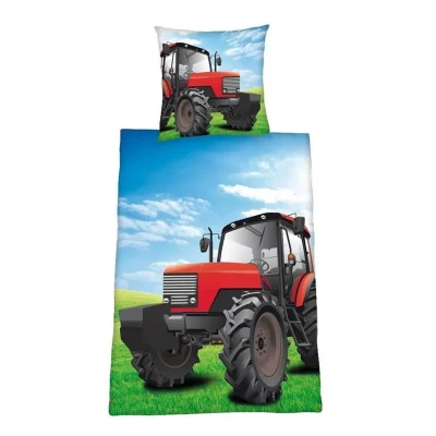 Afbeelding van Tractor Flanel Dekbedovertrek Eenpersoons 140x200 cm + 1 kussensloop 60x70 Multi