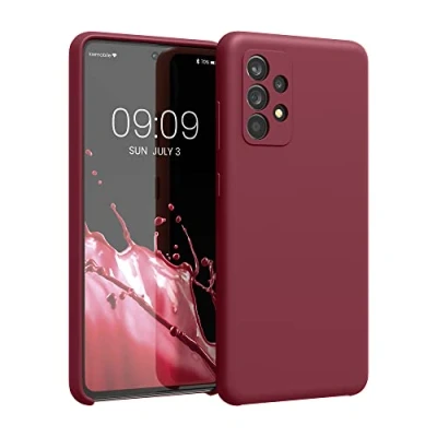 Afbeelding van kwmobile telefoonhoesje geschikt voor Samsung Galaxy A52 / 5G A52s Hoesje met siliconen coating Smartphone case in rabarber rood
