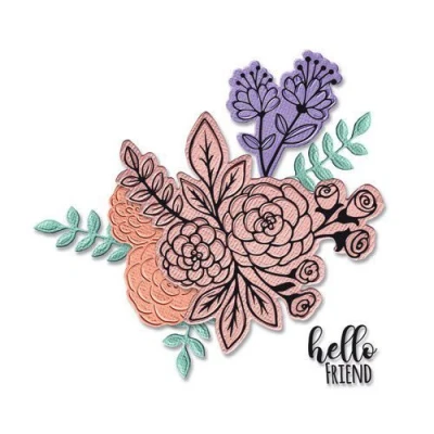 Afbeelding van Sizzix Framelits Die Set 6PK w/Stamps Floral Bunch 665064 Jen Long Philipsen (01 21)