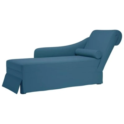 Afbeelding van vidaXL Chaise longue met bolster en rechterarmleuning fluweel blauw