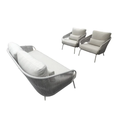 Afbeelding van Nappa loungeset camel sand/teak/keramiek incl. natural gravel kussens Suns