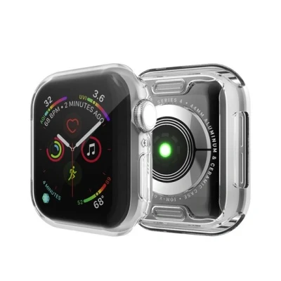Afbeelding van Apple watch Siliconen case (volledig beschermd) 40mm Zilver Geschikt voor