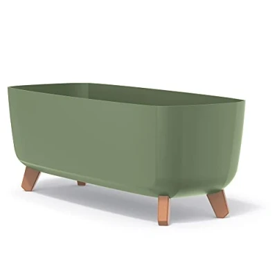 Afbeelding van Prosperplast Gracia Bloempot met poten en inzet groen 58 x 24 23,5 cm