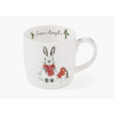 Afbeelding van Royal Worcester Wrendale Deigns Snow Angel Mok Konijn en Roodborstje, 0,3 l