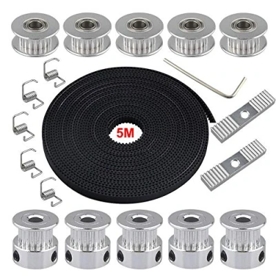 Afbeelding van FULARR® 5 m professionele GT2 riemverdeling, 6 mm breedte + stuks riemschijf, 20 tanden, mm, boring Idler spanveer draaien 2 houder bevestiging inbussleutel