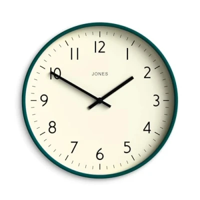 Afbeelding van Jones Clocks® Ronde acryl wandklok &quot;Studio&quot; in groen, 30 x 4 cm