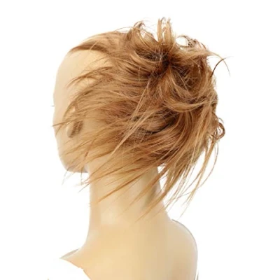 Afbeelding van PRETTYSHOP XXL haarstukje scrunchie haar opgestoken volumineus golvend chignon lichtbruin G15F