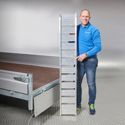 Afbeelding van Datona® Oprijplaat aluminium opvouwbaar 182 cm