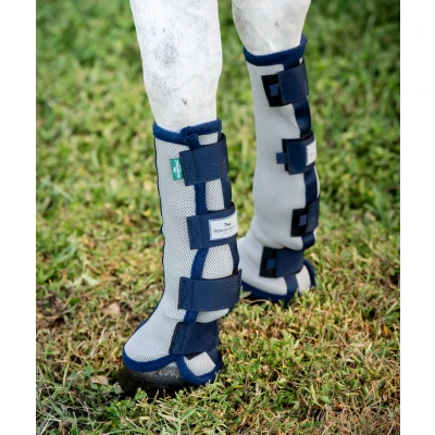 Image de Horseware Fly Boots Set of 4 Argent/Bleu MarineVendu par Agradi