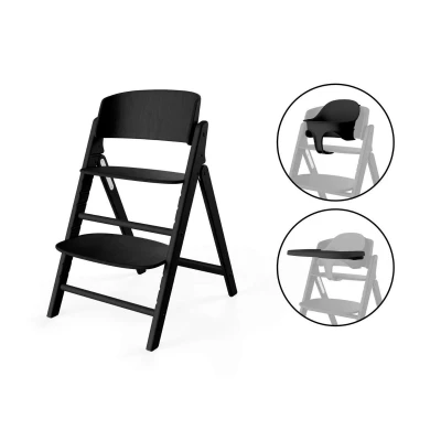 Afbeelding van Cybex Kinderstoel CLICK &amp; FOLD 3 in 1 Stunning Black/Black Met Babyset Eetblad
