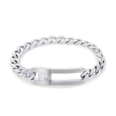Afbeelding van Calvin Klein CJ35000132 Heren Armband Schakelarmband Sieraad Staal Zilverkleurig 7 mm breed