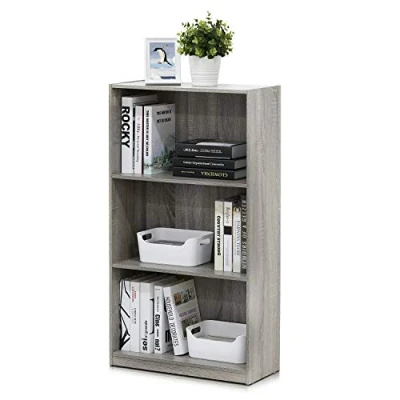 Afbeelding van Basic 3 traps boekenkast, opbergrekken, opbergrek, Frans eiken, 55,2 (breedte) x 100,3 (hoogte) 23,5 (diepte) cm