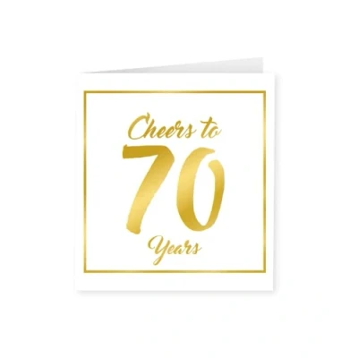 Afbeelding van Gold white cards 70 years